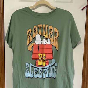 Peanuts Green T-Shirt with Logo Print